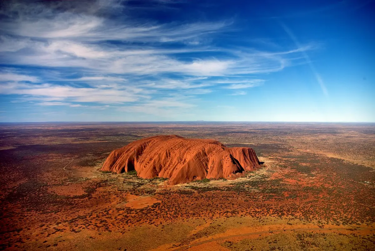 Uluru seen from a helicopter