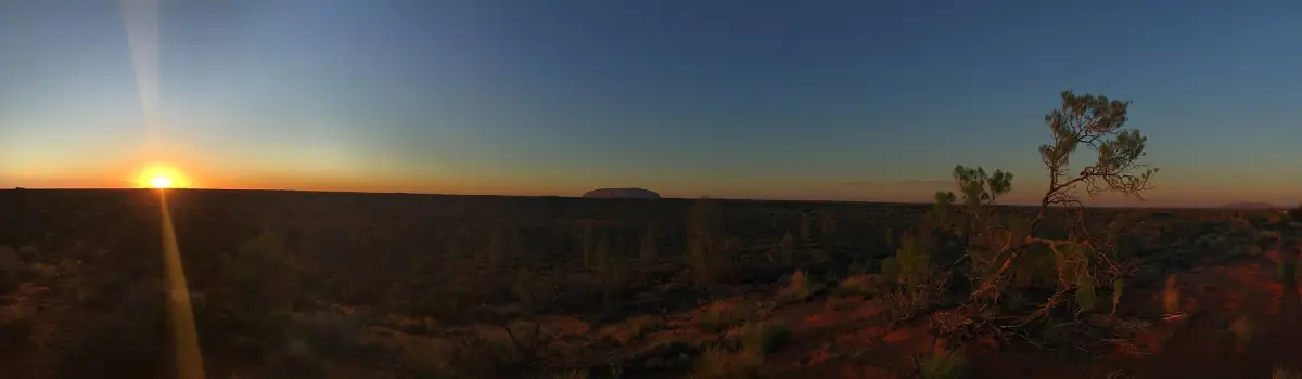 Sunrise over the desert near Uluru